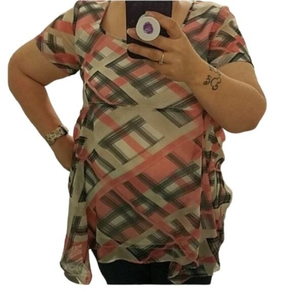 Ellen Tracy Top Shirt Blouse Short Sleeves Women's WOMAN'S Size Medium - Picture 2 of 10